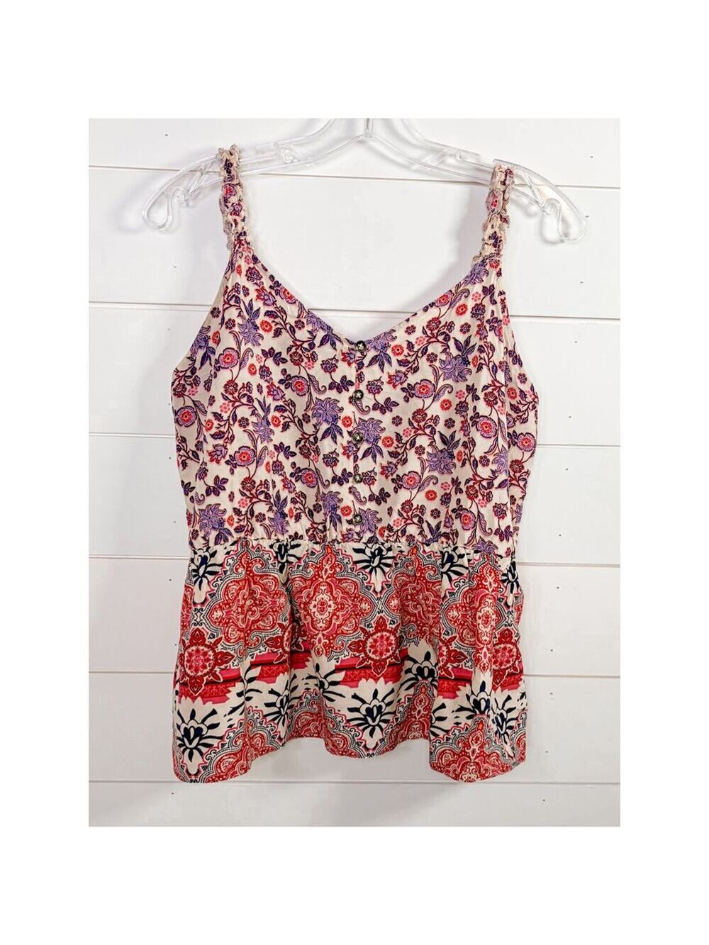 Maurices Women's Floral Paisley Print Sleeveless Bouse Multicolor Size Medium